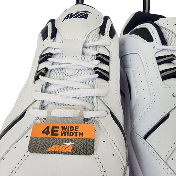 Avia Mens Leather Walking Shoes 8 4E Extra Wide Memory Foam Lace-up Lightweight - Picture 4 of 11